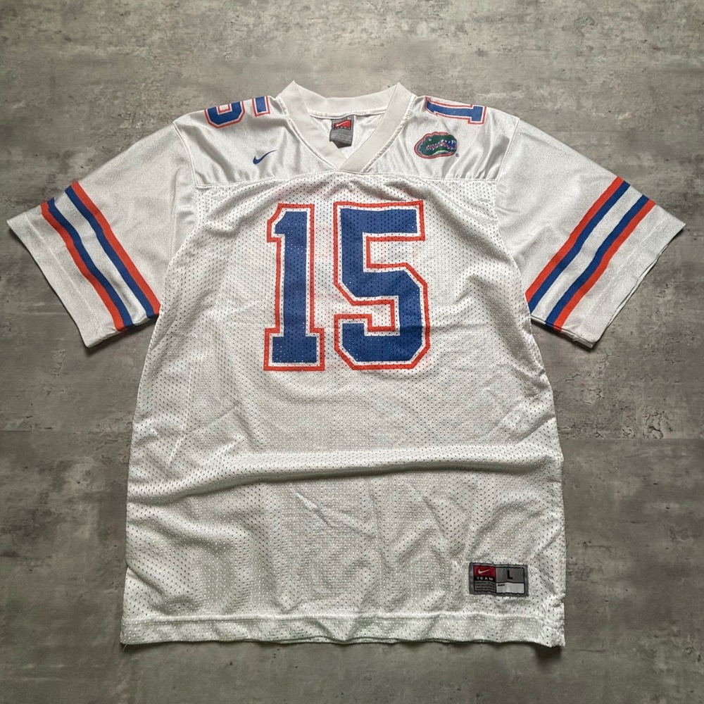 Nike Florida Gators Jersey Large White Tim Tebow 15 College Football Mesh